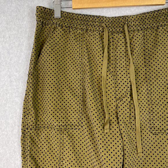 Anthropologie Green Polka Dot Flocked High Waisted Joggers Size Medium - Picture 4 of 11